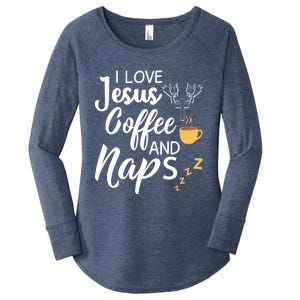 I Love Jesus Coffee And Naps Cool Gift Women's Perfect Tri Tunic Long Sleeve Shirt