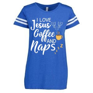 I Love Jesus Coffee And Naps Cool Gift Enza Ladies Jersey Football T-Shirt