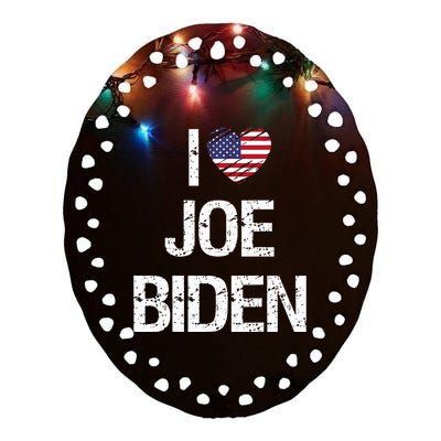 I Love Joe Biden Ceramic Oval Ornament