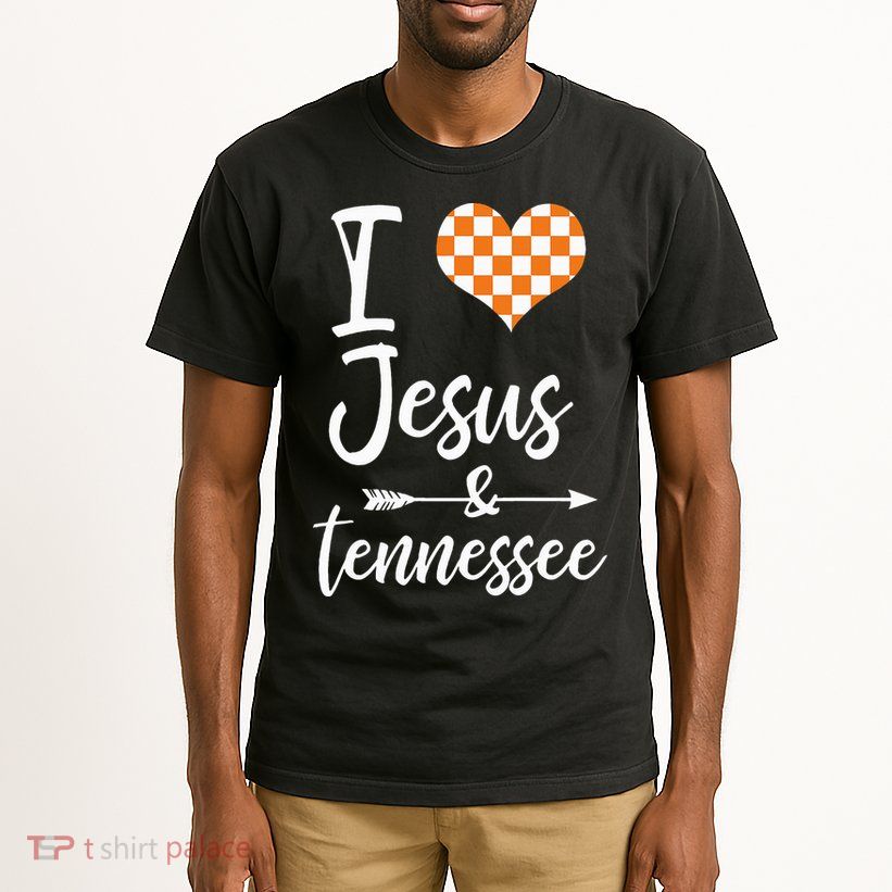 I Love Jesus And Tennessee Orange Heart Cute Fan Tall T-Shirt