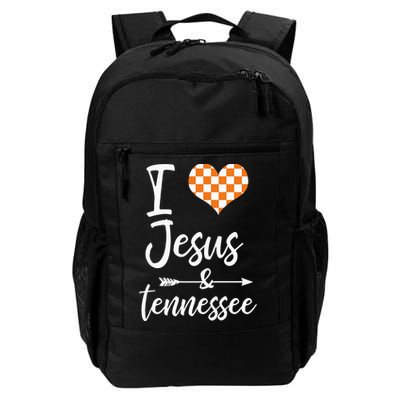 I Love Jesus And Tennessee Orange Heart Cute Fan Backpack