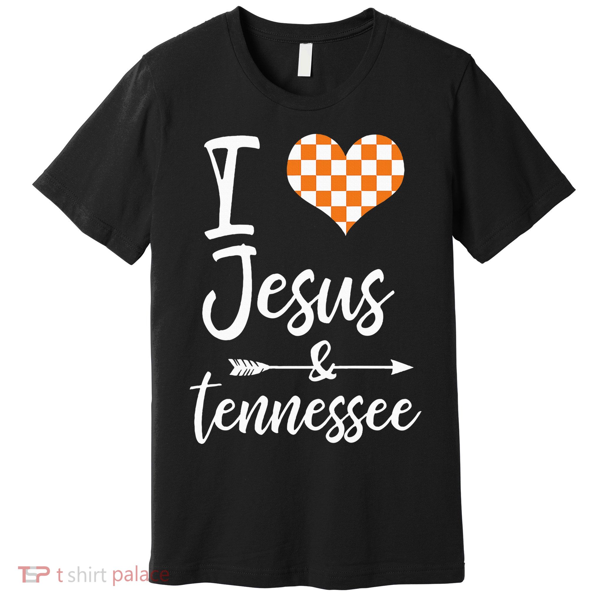 I Love Jesus And Tennessee Orange Heart Cute Fan Premium T-Shirt