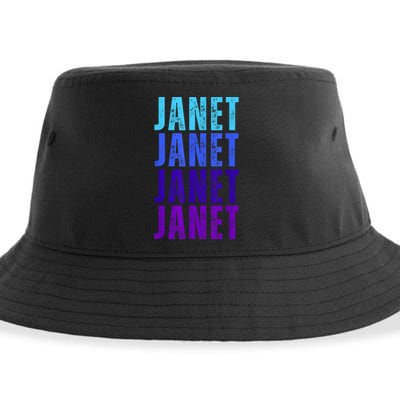 I Love Janet Pattern First Name Janet Sustainable Bucket Hat