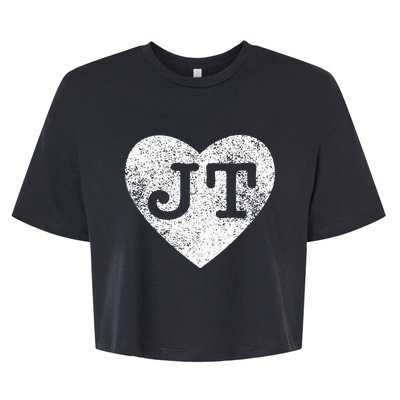 I Love JT Vintage Heart Bella+Canvas Jersey Crop Tee