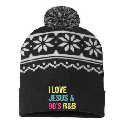 I Love Jesus And 90s R&B Rnb Music Lover USA-Made Snowflake Beanie