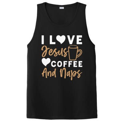 I Love Jesus Coffee And Naps Funny Christian PosiCharge Competitor Tank