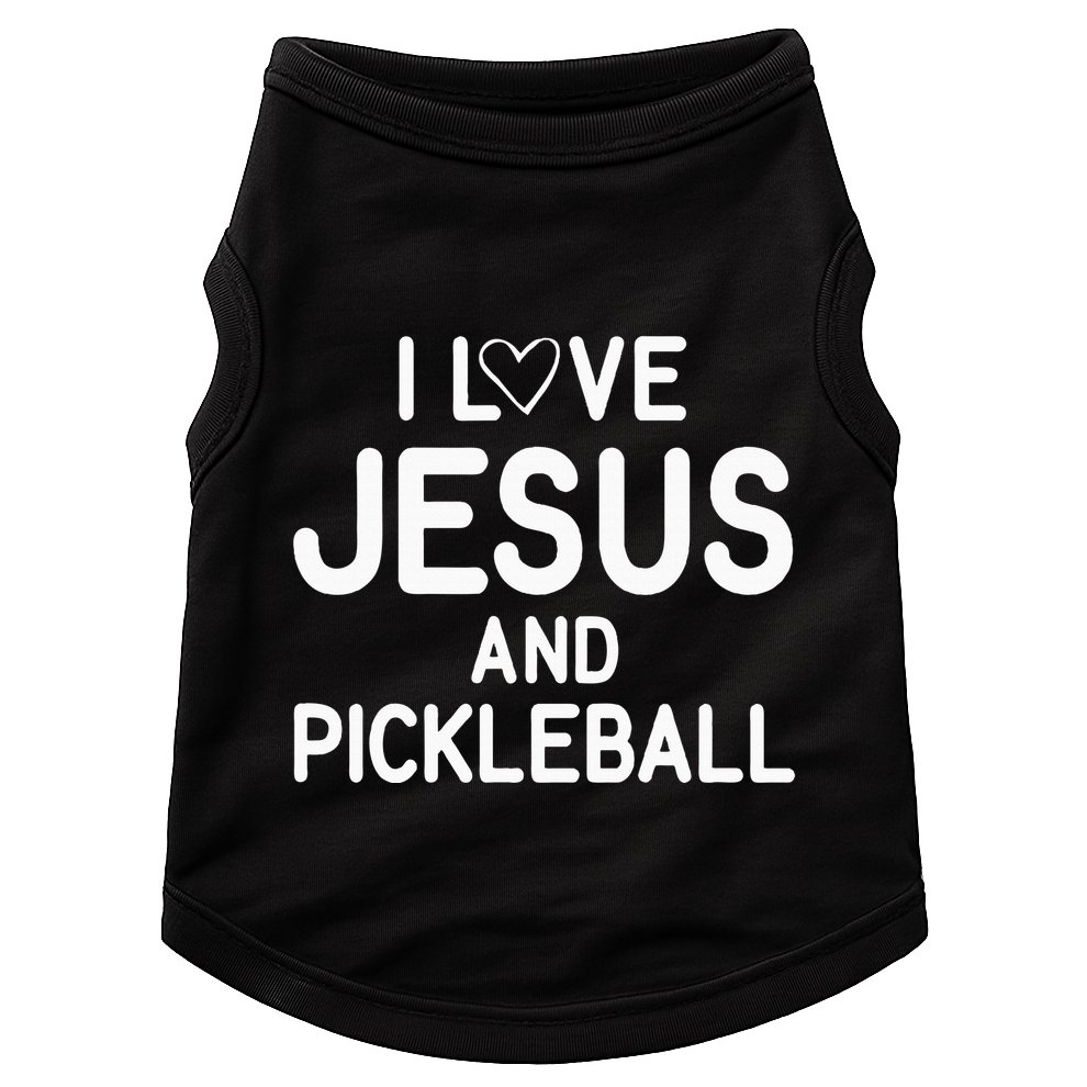 I Love Jesus And Pickleball Funny Jokes Sarcastic Doggie Tank