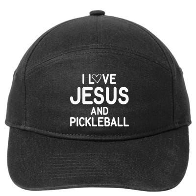 I Love Jesus And Pickleball Funny Jokes Sarcastic 7-Panel Snapback Hat