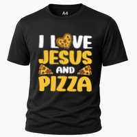 I Love Jesus And Pizza Cooling Performance Crew T-Shirt
