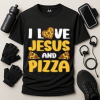I Love Jesus And Pizza Cooling Performance Crew T-Shirt