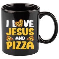 I Love Jesus And Pizza 11oz C Handle Ceramic Mug