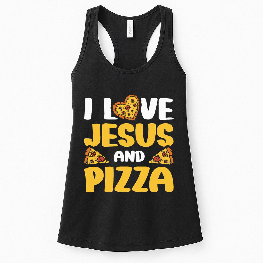 I Love Jesus And Pizza Womens Tank Top