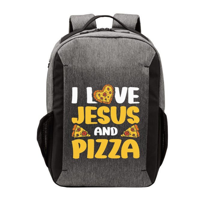 I Love Jesus And Pizza Vector Backpack