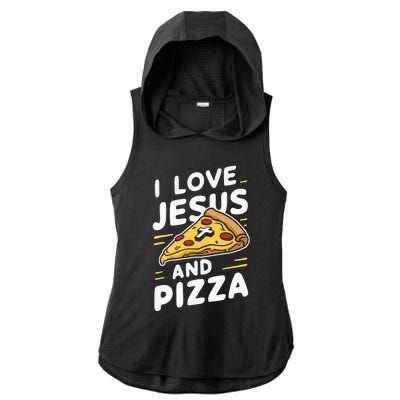 I Love Jesus And Pizza Ladies PosiCharge Tri-Blend Wicking Draft Hoodie Tank