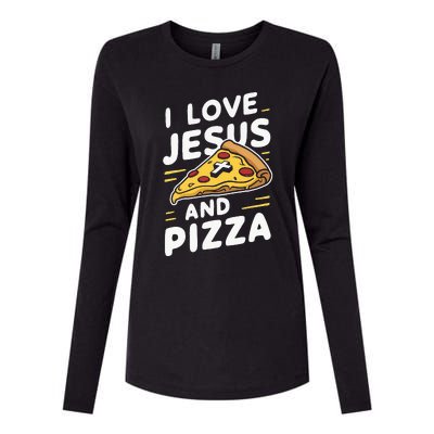 I Love Jesus And Pizza Womens Cotton Relaxed Long Sleeve T-Shirt