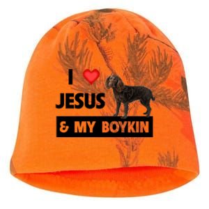 I Love Jesus And My Kin Spaniel Duck Hunting Dog Mom Dad Gift Kati - Camo Knit Beanie