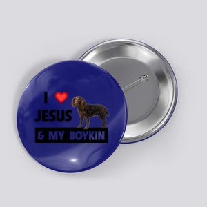 I Love Jesus And My Kin Spaniel Duck Hunting Dog Mom Dad Gift Button