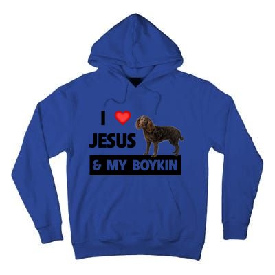 I Love Jesus And My Kin Spaniel Duck Hunting Dog Mom Dad Gift Tall Hoodie