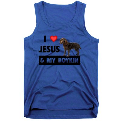 I Love Jesus And My Kin Spaniel Duck Hunting Dog Mom Dad Gift Tank Top