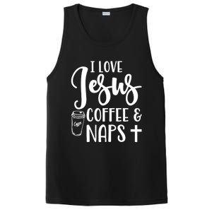 I Love Jesus Coffee And Naps Cute Funny Christian Gift PosiCharge Competitor Tank