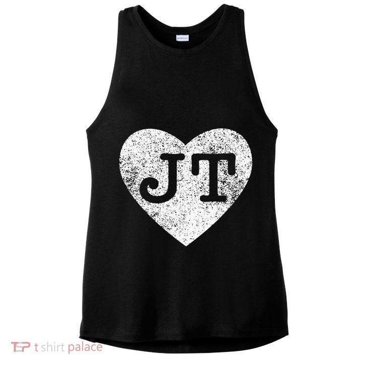 I love JT vintage heart Ladies PosiCharge Tri-Blend Wicking Tank