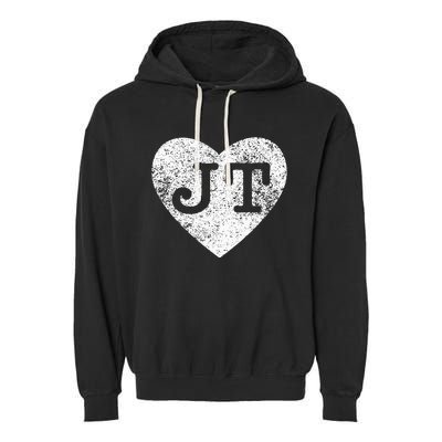 I love JT vintage heart Garment-Dyed Fleece Hoodie