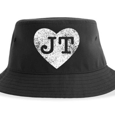 I love JT vintage heart Sustainable Bucket Hat