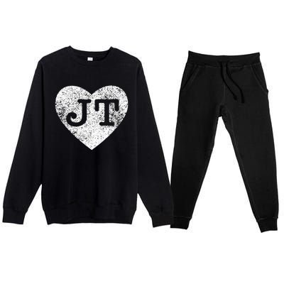 I love JT vintage heart Premium Crewneck Sweatsuit Set