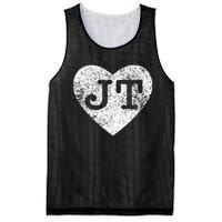 I love JT vintage heart Mesh Reversible Basketball Jersey Tank