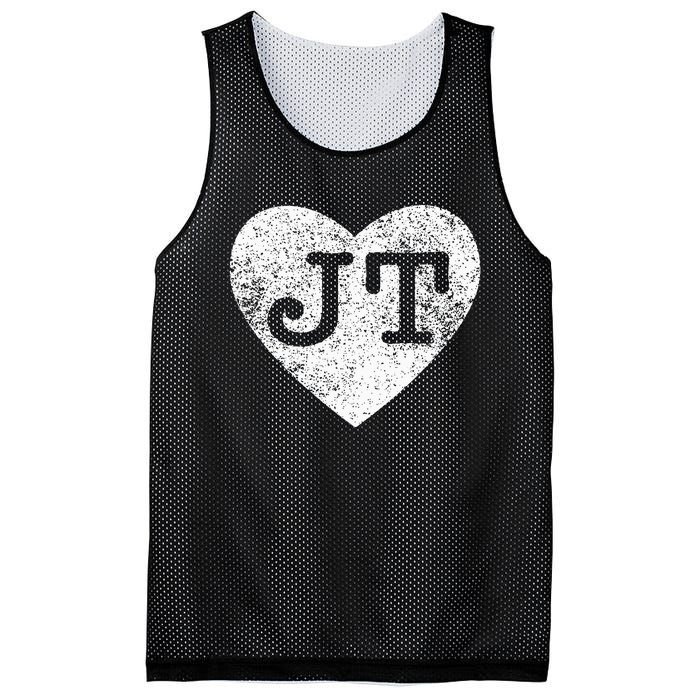 I love JT vintage heart Mesh Reversible Basketball Jersey Tank