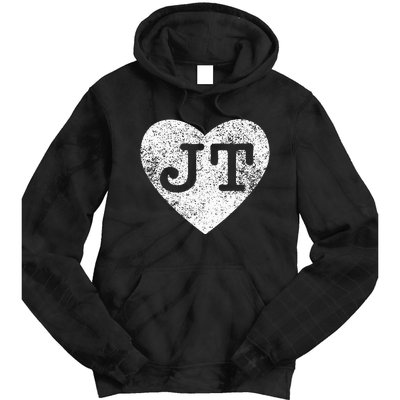 I love JT vintage heart Tie Dye Hoodie