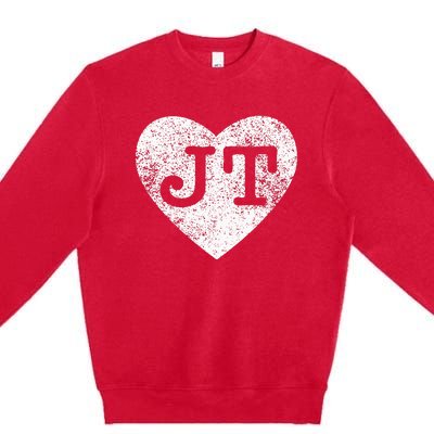 I love JT vintage heart Premium Crewneck Sweatshirt