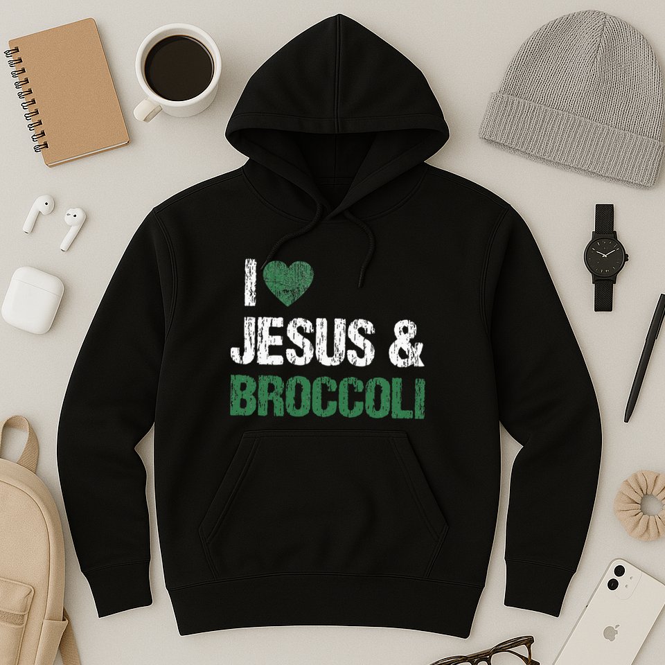 I Love Jesus And Broccoli Lover Funny Vegetable Veggies Food Hoodie