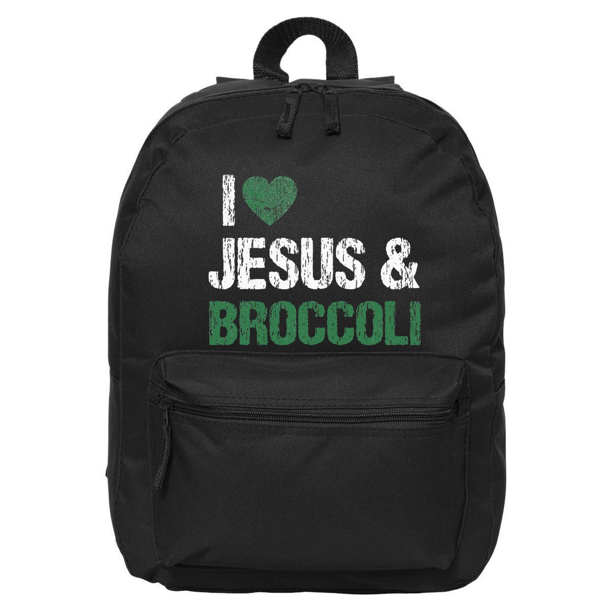 I Love Jesus And Broccoli Lover Funny Vegetable Veggies Food 16 in Basic Backpack