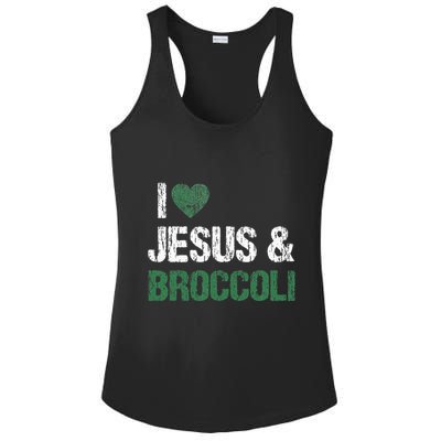 I Love Jesus And Broccoli Lover Funny Vegetable Veggies Food Ladies PosiCharge Competitor Racerback Tank