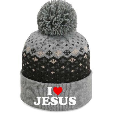 I Love Jesus - Heart  The Baniff Cuffed Pom Beanie