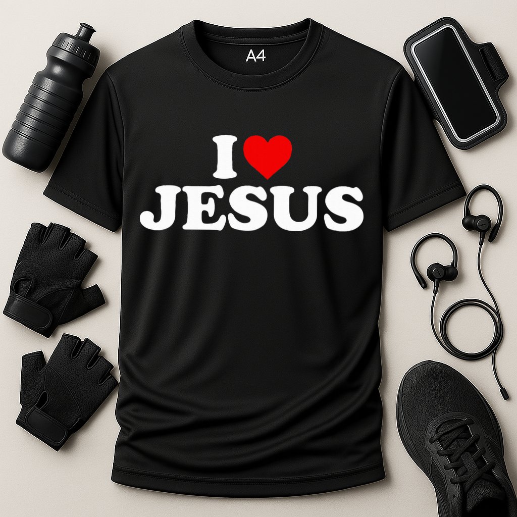 I Love Jesus - Heart  Cooling Performance Crew T-Shirt