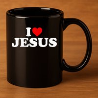 I Love Jesus - Heart  11oz C Handle Ceramic Mug
