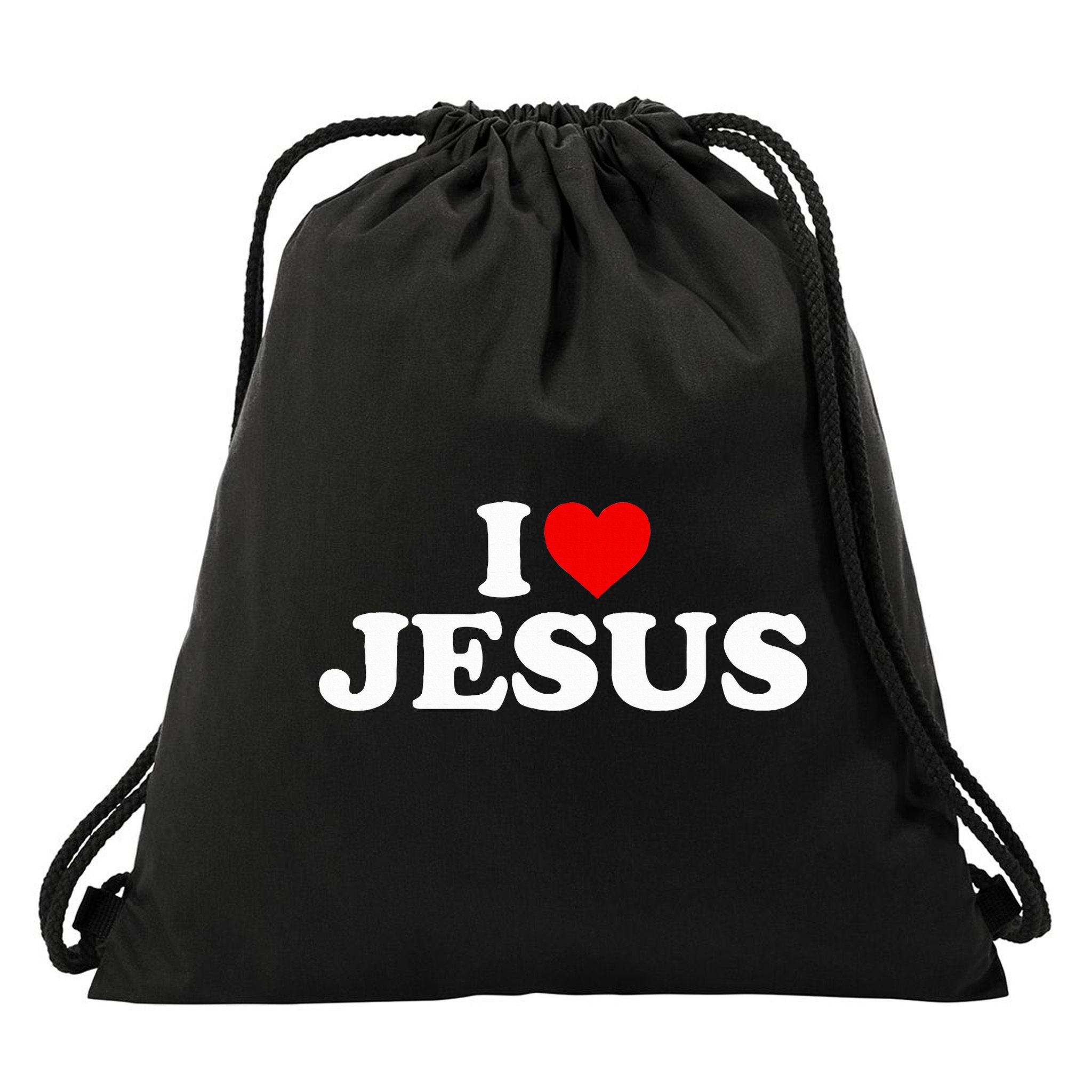 I Love Jesus - Heart  Drawstring Bag