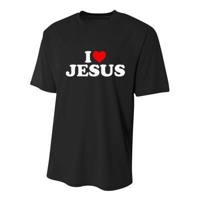 I Love Jesus - Heart  Youth Performance Sprint T-Shirt