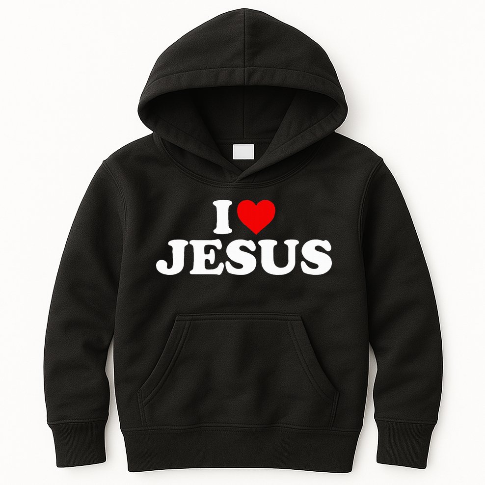 I Love Jesus - Heart  Kids Hoodie