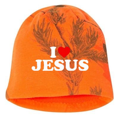 I Love Jesus - Heart  Kati - Camo Knit Beanie