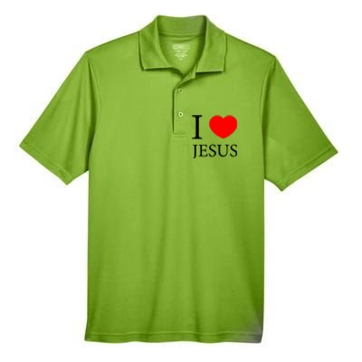 I Love Jesus Simple Logo Men's Origin Performance Piqué Polo