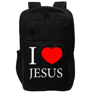 I Love Jesus Simple Logo Impact Tech Backpack