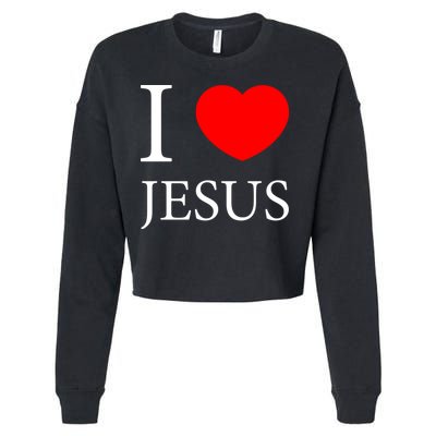 I Love Jesus Simple Logo Cropped Pullover Crew