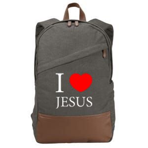 I Love Jesus Simple Logo Cotton Canvas Backpack