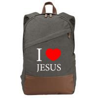 I Love Jesus Simple Logo Cotton Canvas Backpack