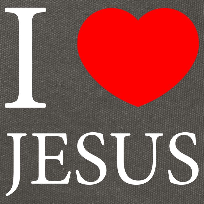 I Love Jesus Simple Logo Cotton Canvas Backpack