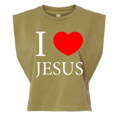 I Love Jesus Simple Logo Garment-Dyed Women's Muscle Tee