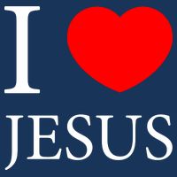 I Love Jesus Simple Logo 7 Panel Mesh Trucker Snapback Hat